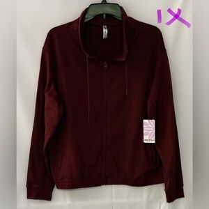 Chic Burgundy Bomber Jacket